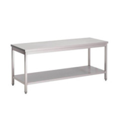 Table inox avec étagère basse Gastro M 700 x 700 x 890mm