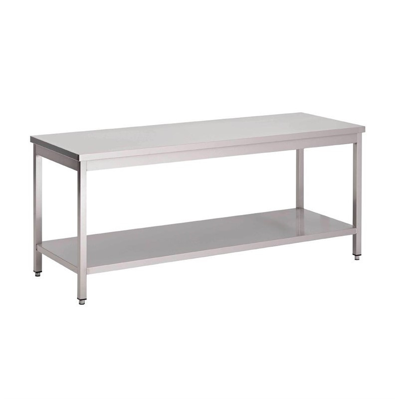 Table inox avec étagère basse Gastro M 1000 x 700 x 890mm