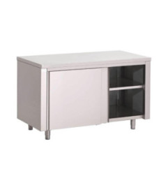 Table armoire inox avec portes coulissantes Gastro M 1200 x 700 x 875mm