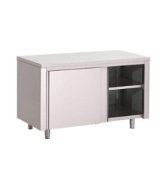 Table armoire inox avec portes coulissantes Gastro M 1400 x 700 x 875mm