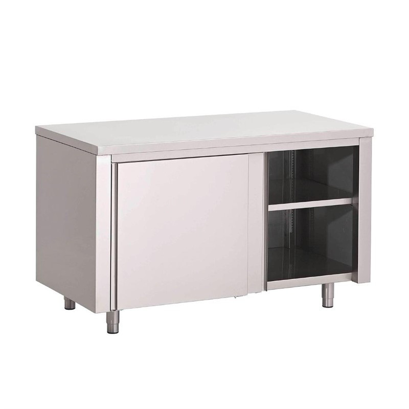Table armoire inox avec portes coulissantes Gastro M 1800 x 700 x 875mm