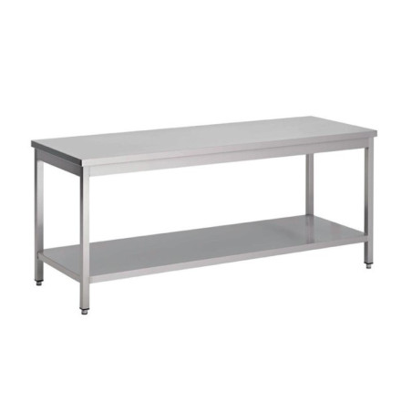 Table inox avec étagère basse Gastro M 700 x 600 x 880mm