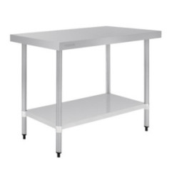 Table de préparation sans rebord en acier inoxydable Vogue 1200 x 600mm