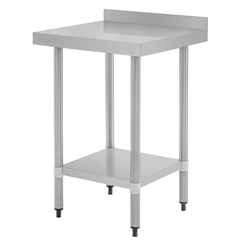 Table de préparation avec rebord en acier inoxydable Vogue 600 x 600mm