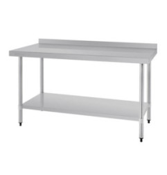 Table de préparation avec rebord en acier inoxydable Vogue 1500 x 600mm