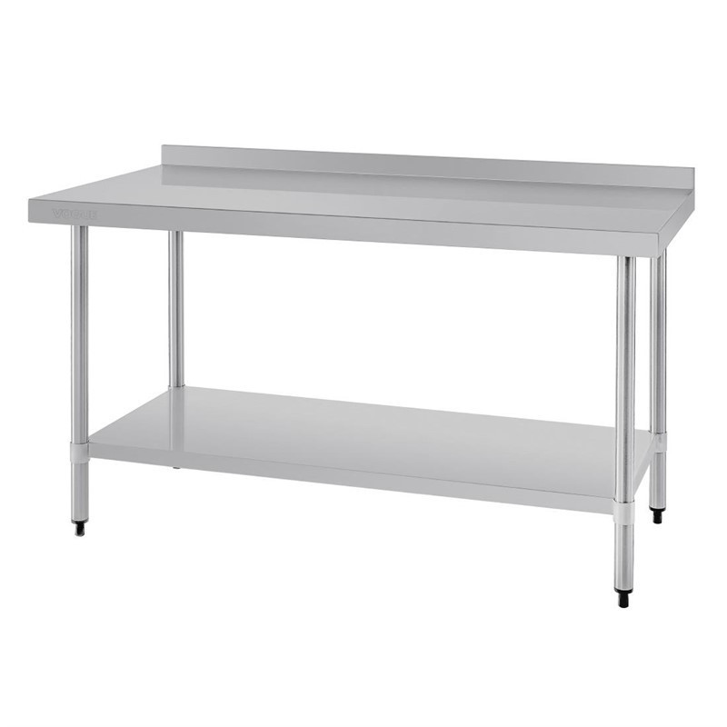 Table de préparation avec rebord en acier inoxydable Vogue 1500 x 600mm