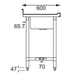 Evier en acier inoxydable Vogue - 2400 x 600mm