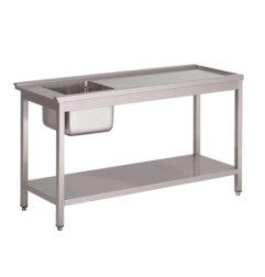 Table de prélavage gauche pour lave-vaisselle à capot GL896 Gastro M 120x59x85cm