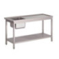 Table de prélavage gauche pour lave-vaisselle à capot GL896 Gastro M 120x59x85cm