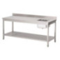 Table du chef avec bac à droite et dosseret Gastro M 850x2000x700mm