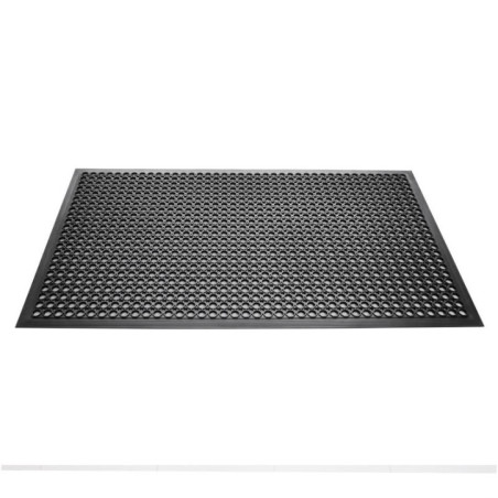 Tapis en caoutchouc antidérapant et antifatigue Jantex noir 1500 x 900mm