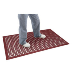 Tapis en caoutchouc antidérapant et antifatigue Jantex rouge 1500 x 900mm