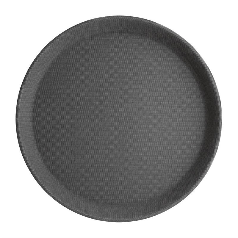 Plateau antidérapant en plastique Olympia Kristallon rond noir 280mm