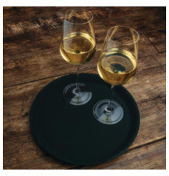 Plateau antidérapant en plastique Olympia Kristallon rond noir 280mm