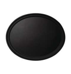 Plateau ovale fibre de verre antidérapant Camtread Cambro noir 600 x 730mm