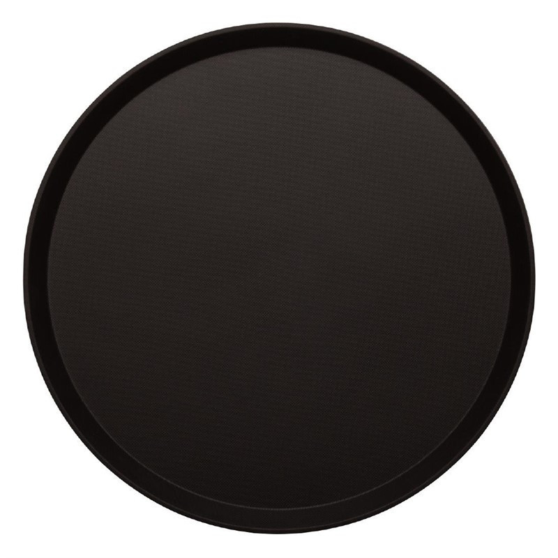 Plateau rond fibre de verre antidérapant Treadlite Cambro noir 35,5 cm