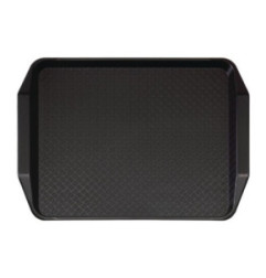 Plateau rectangulaire avec poignées en polypropylène Fast Food Cambro noir 43 cm