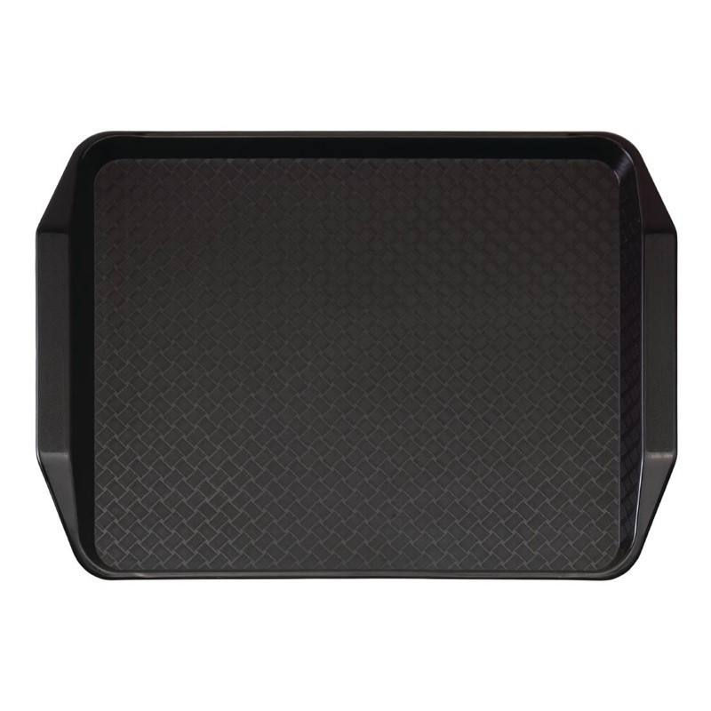 Plateau rectangulaire avec poignées en polypropylène Fast Food Cambro noir 43 cm