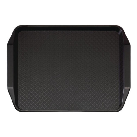 Plateau rectangulaire avec poignées en polypropylène Fast Food Cambro noir 43 cm