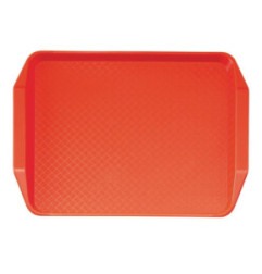 Plateau rectangulaire avec poignées en polypropylène Fast Food Cambro rouge 43 cm