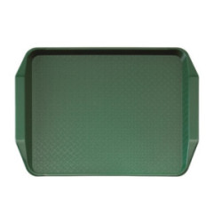 Plateau rectangulaire avec poignées en polypropylène Fast Food Cambro vert 43 cm