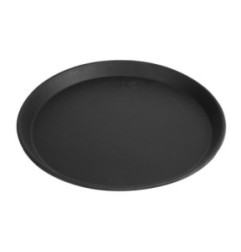 Plateau de service rond fibre de verre antidérapant Camtread Cambro noir 28 cm