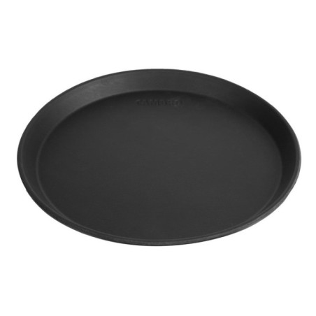 Plateau de service rond fibre de verre antidérapant Camtread Cambro noir 28 cm