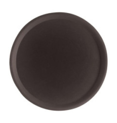 Plateau de service rond fibre de verre antidérapant Camtread Cambro noir 40,5 cm