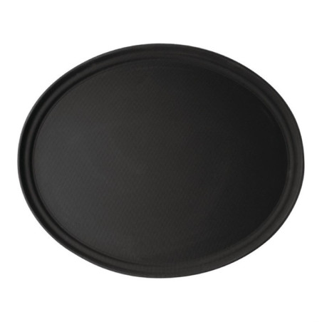 Plateau de service ovale fibre de verre antidérapant Camtread Cambro noir 60 cm