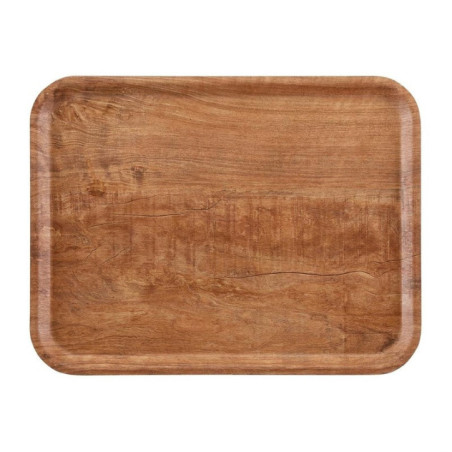 Plateau stratifié surface grainée Madeira Cambro olivier marron 43 cm
