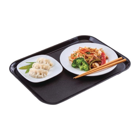 Plateau rectangulaire antidérapant en fibre de verre Cambro EpicTread noir 350mm