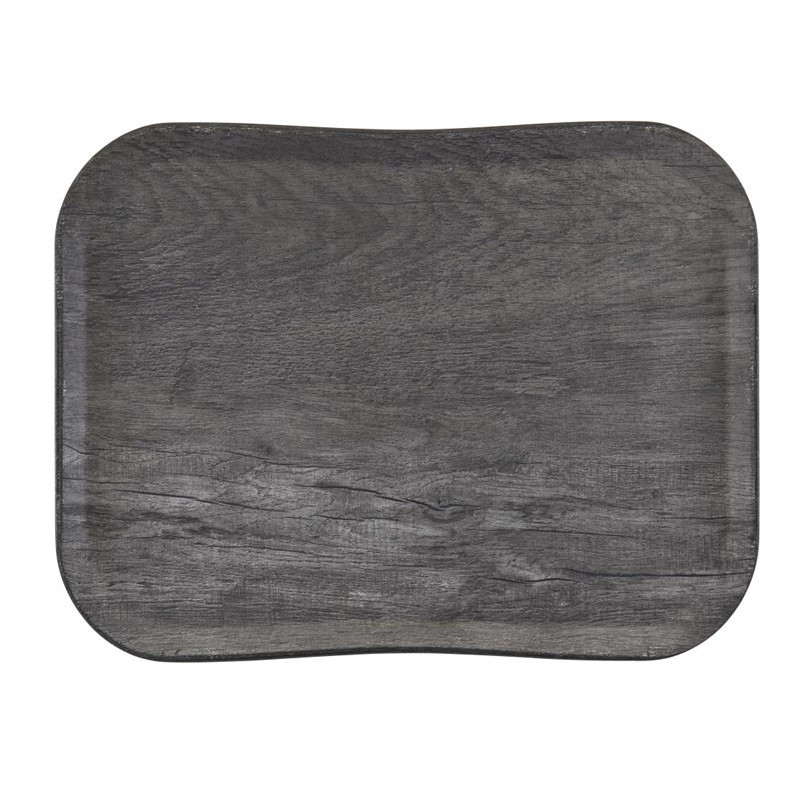 Plateau polyester Century aspect naturel bois Cambro chêne gris 330 x 430mm