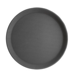 Plateau antidérapant en fibre de verre Olympia Kristallon rond noir 280mm