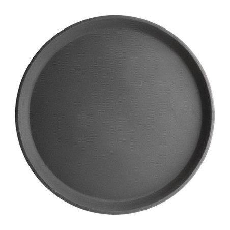 Plateau antidérapant en fibre de verre Olympia Kristallon rond noir 356mm