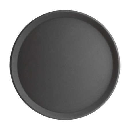 Plateau antidérapant en fibre de verre Olympia Kristallon rond noir 406mm