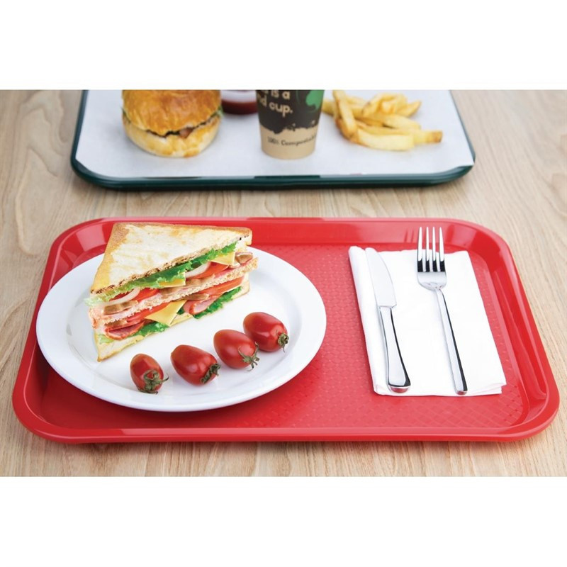 Plateau fast food en plastique Kristallon rouge - Plateau de service -  Kristallon