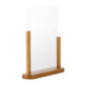 Porte-menu de table acrylique avec support en bois Securit teck A4