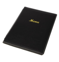 Protège-menus en simili cuir Olympia A5 noir