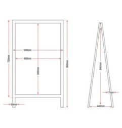 Panneau de trottoir Olympia cadre en bois 850 x 500mm