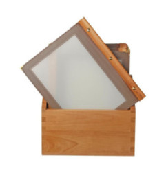 Protège-menus cadre en bois Securit A4 marron (Lot de 20)