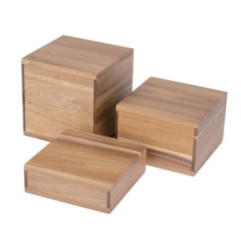 Réhausses en acacia Olympia 50/100/150(H)mm (lot de 3)