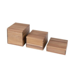 Réhausses en acacia Olympia 50/100/150(H)mm (lot de 3)