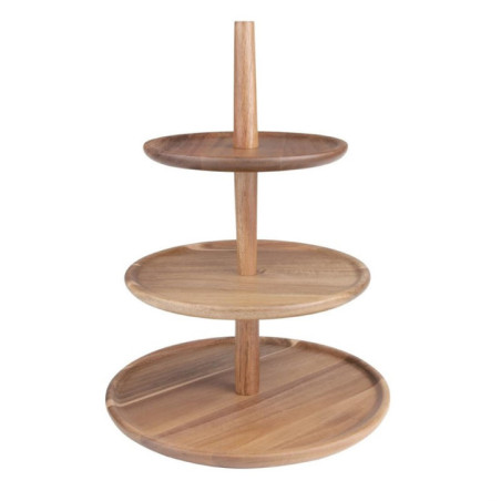 Présentoir en acacia 3 niveaux Olympia 305(Ø) x 395(H)mm