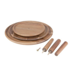 Présentoir en acacia 3 niveaux Olympia 305(Ø) x 395(H)mm