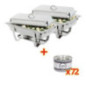 OFFRE SPÉCIALE Lot de 2 chafing dish Milan GN 1/1 + 72 capsules de gel combustible Olympia