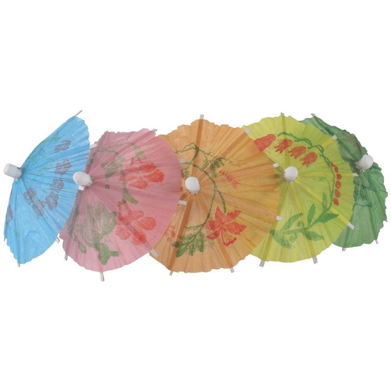 Parasols en papier de différentes couleurs Fiesta Recyclable (Lot de 144)