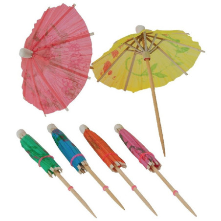 Parasols en papier de différentes couleurs Fiesta Recyclable (Lot de 144)