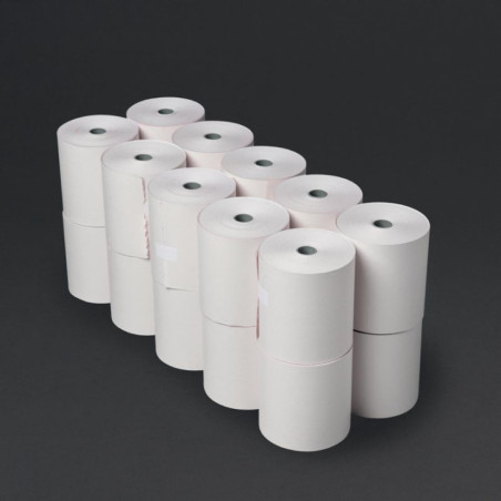 Rouleaux de caisse non thermiques 2 plis blanc et rose Fiesta 76 x 71mm (lot de 20)