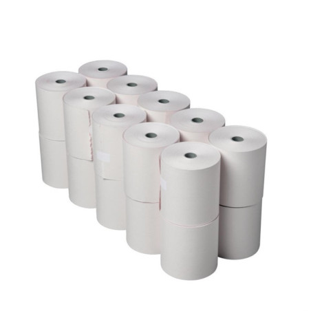 Rouleaux de caisse non thermiques 2 plis blanc et rose Fiesta 76 x 71mm (lot de 20)