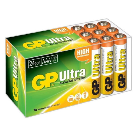 Piles alcalines GP Ultra AAA (lot de 24)